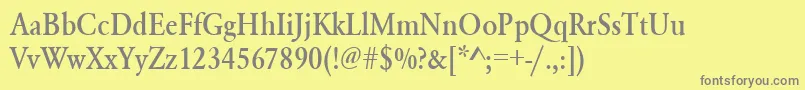 Urwgaramondtmedextnar Font – Gray Fonts on Yellow Background