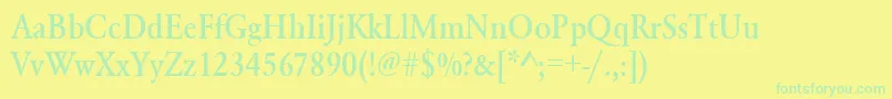 Urwgaramondtmedextnar Font – Green Fonts on Yellow Background