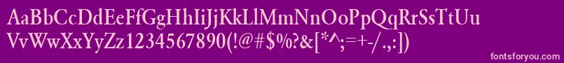 Urwgaramondtmedextnar Font – Pink Fonts on Purple Background