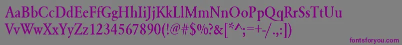 Urwgaramondtmedextnar Font – Purple Fonts on Gray Background