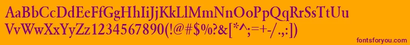 Urwgaramondtmedextnar Font – Purple Fonts on Orange Background