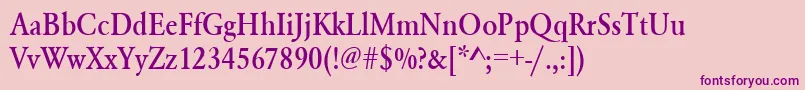 Urwgaramondtmedextnar Font – Purple Fonts on Pink Background