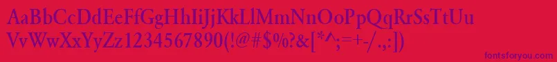 Urwgaramondtmedextnar Font – Purple Fonts on Red Background