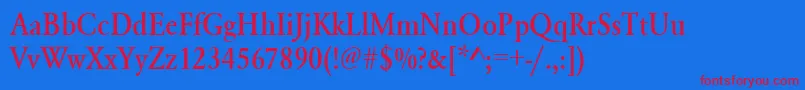 Urwgaramondtmedextnar Font – Red Fonts on Blue Background