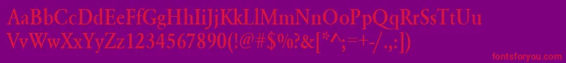 Urwgaramondtmedextnar Font – Red Fonts on Purple Background