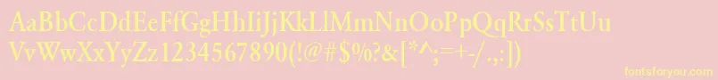 Urwgaramondtmedextnar Font – Yellow Fonts on Pink Background
