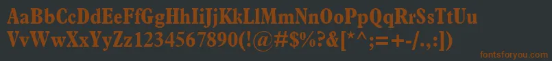 PlantinMtBoldCondensed-fontti – ruskeat fontit mustalla taustalla