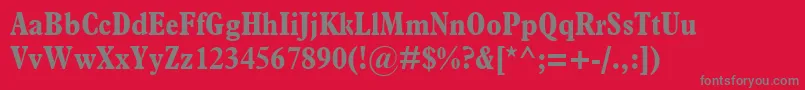 PlantinMtBoldCondensed Font – Gray Fonts on Red Background