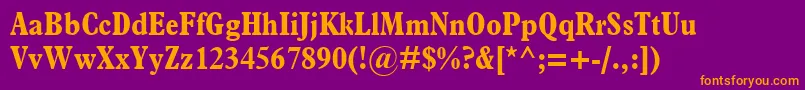 PlantinMtBoldCondensed-Schriftart – Orangefarbene Schriften auf violettem Hintergrund