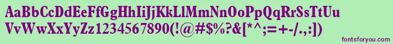 PlantinMtBoldCondensed Font – Purple Fonts on Green Background