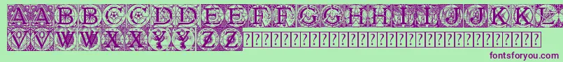Tattegrain3 Font – Purple Fonts on Green Background