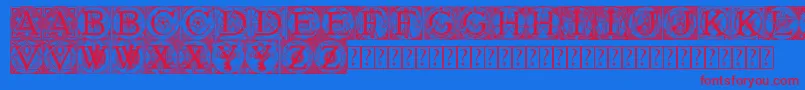 Tattegrain3 Font – Red Fonts on Blue Background