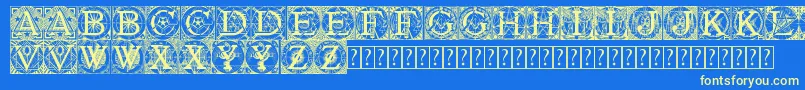 Tattegrain3 Font – Yellow Fonts on Blue Background