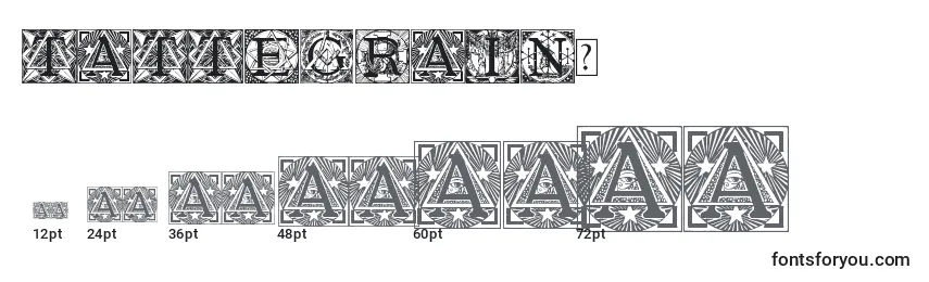 Größen der Schriftart Tattegrain3