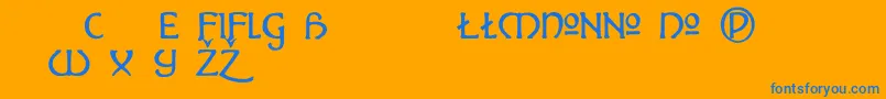 フォントHadalt – オレンジの背景に青い文字