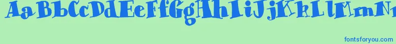 ChunkyTimes Font – Blue Fonts on Green Background