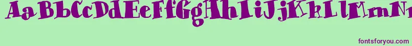 ChunkyTimes Font – Purple Fonts on Green Background