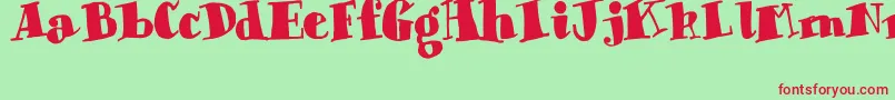 ChunkyTimes Font – Red Fonts on Green Background