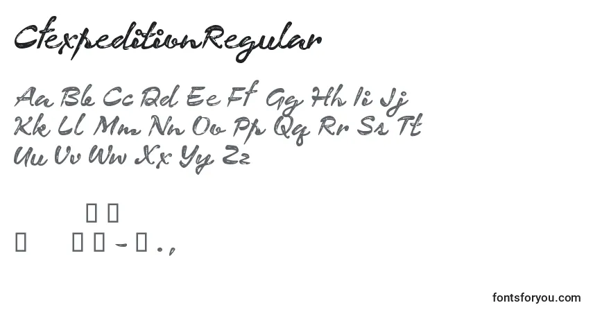 Schriftart CfexpeditionRegular – Alphabet, Zahlen, spezielle Symbole