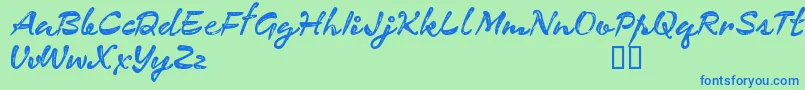 CfexpeditionRegular Font – Blue Fonts on Green Background