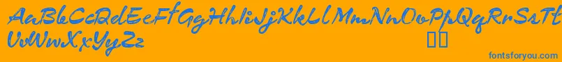 CfexpeditionRegular Font – Blue Fonts on Orange Background