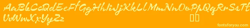 CfexpeditionRegular-Schriftart – Gelbe Schriften auf orangefarbenem Hintergrund