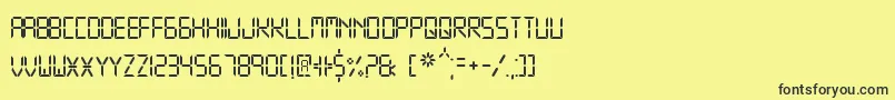 DigitalDisplayTfb-fontti – mustat fontit keltaisella taustalla