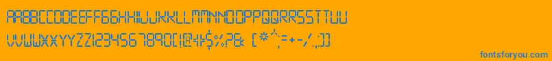 Czcionka DigitalDisplayTfb – niebieskie czcionki na pomarańczowym tle