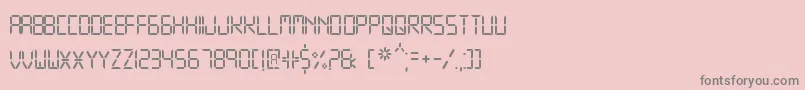 Fonte DigitalDisplayTfb – fontes cinzas em um fundo rosa