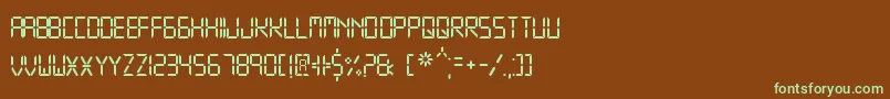 Czcionka DigitalDisplayTfb – zielone czcionki na brązowym tle