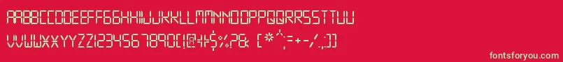 DigitalDisplayTfb Font – Green Fonts on Red Background