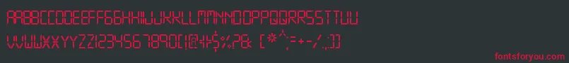 Czcionka DigitalDisplayTfb – czerwone czcionki na czarnym tle