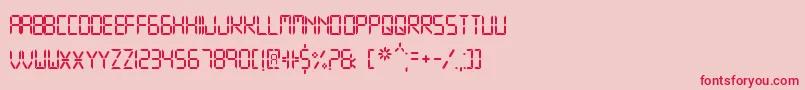 フォントDigitalDisplayTfb – ピンクの背景に赤い文字