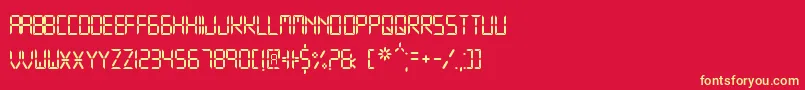 DigitalDisplayTfb Font – Yellow Fonts on Red Background