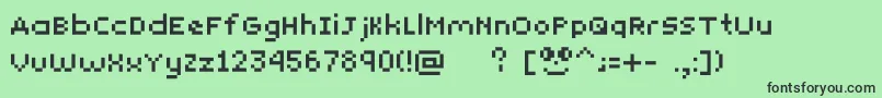 Yunapixel Font – Black Fonts on Green Background