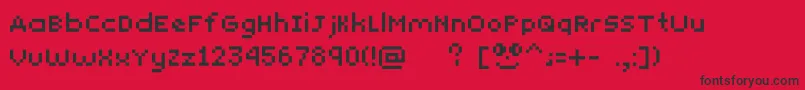 Yunapixel Font – Black Fonts on Red Background