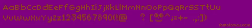 Yunapixel-fontti – ruskeat fontit violetilla taustalla