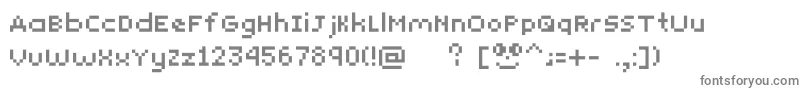 Yunapixel-fontti – harmaat kirjasimet valkoisella taustalla