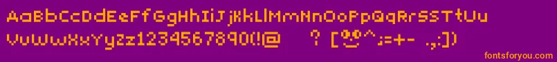 Yunapixel Font – Orange Fonts on Purple Background