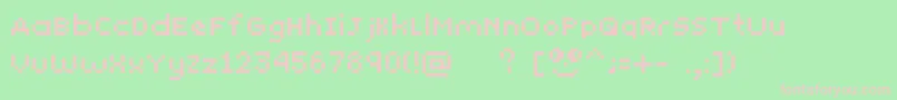 Yunapixel Font – Pink Fonts on Green Background