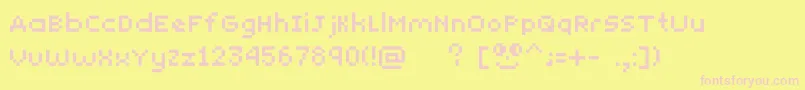 Yunapixel Font – Pink Fonts on Yellow Background