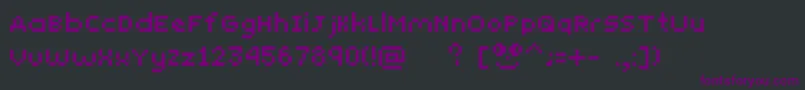 Fonte Yunapixel – fontes roxas em um fundo preto