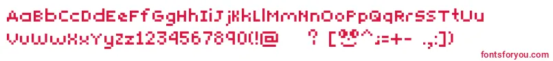 Yunapixel Font – Red Fonts on White Background