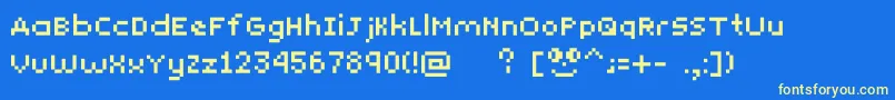 Yunapixel Font – Yellow Fonts on Blue Background