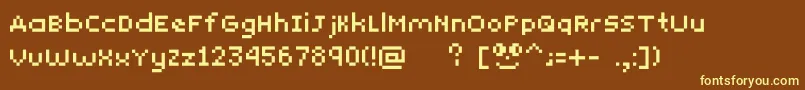 Yunapixel Font – Yellow Fonts on Brown Background