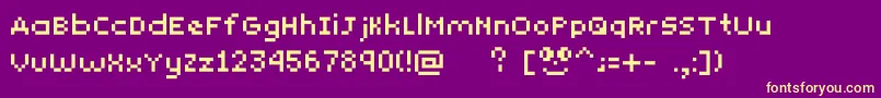 Yunapixel Font – Yellow Fonts on Purple Background