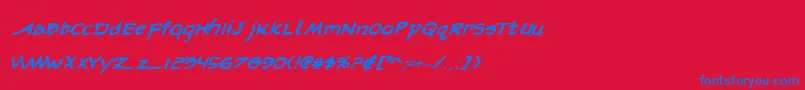 Arilonbi Font – Blue Fonts on Red Background