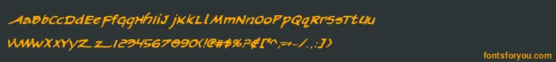 フォントArilonbi – 黒い背景にオレンジの文字