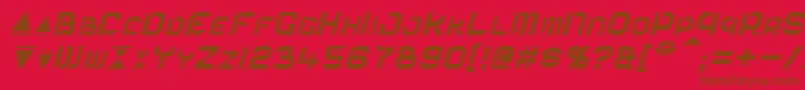 フォントEurocorpItalic – 赤い背景に茶色の文字
