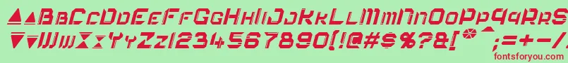 EurocorpItalic-Schriftart – Rote Schriften auf grünem Hintergrund